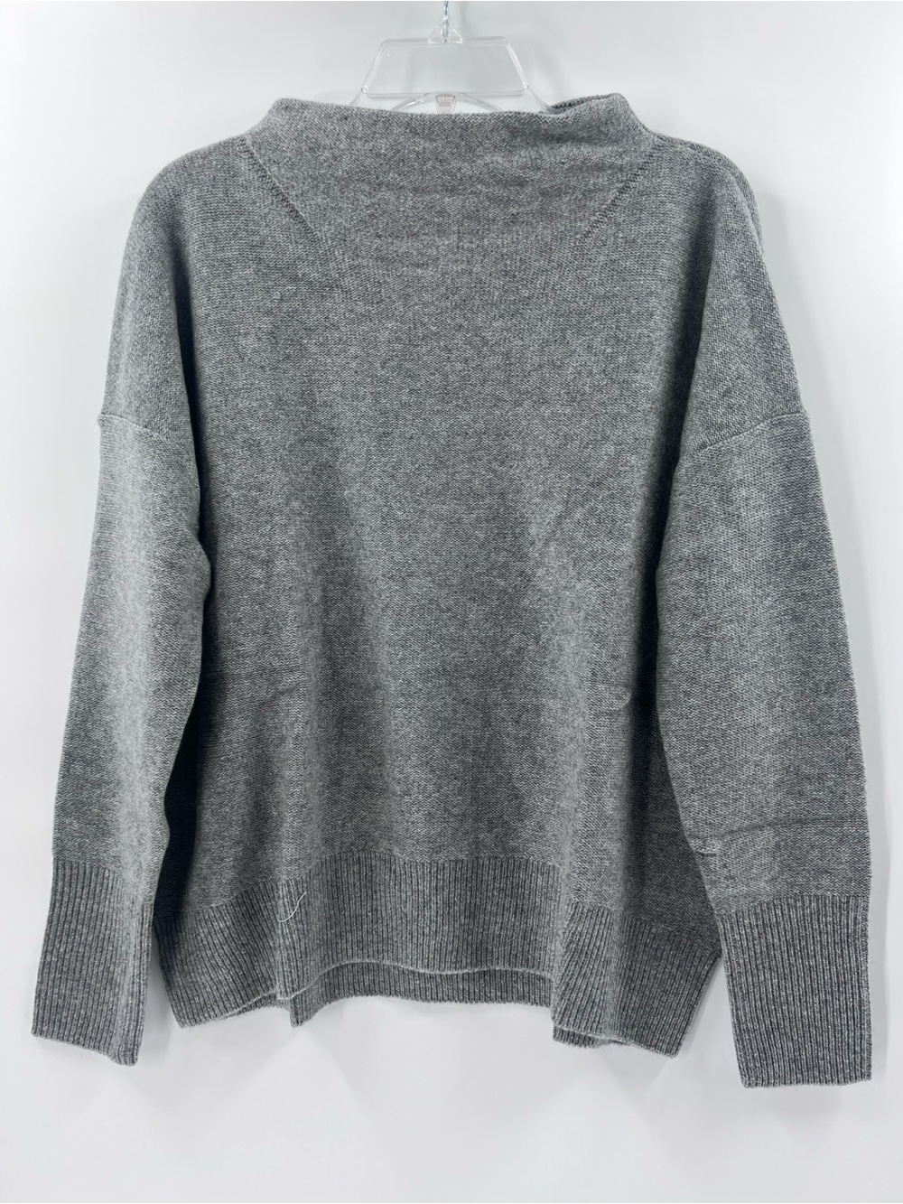 Quince Mongolian Cashmere Funnel Neck Sweater in Heather Grey, size Large. - Picture 8 of 13